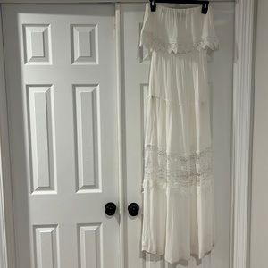 Strapless white dress